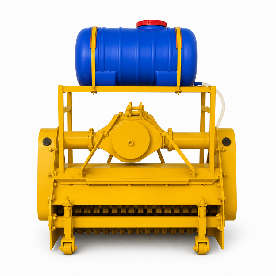 Máquina surcadora de carreteras montada en tractor con depósito de agua